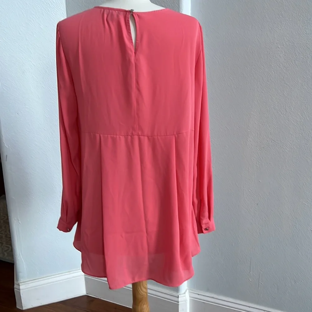 Vince Camuto‎ Women's Blouse Orange High Low Crepe Size S